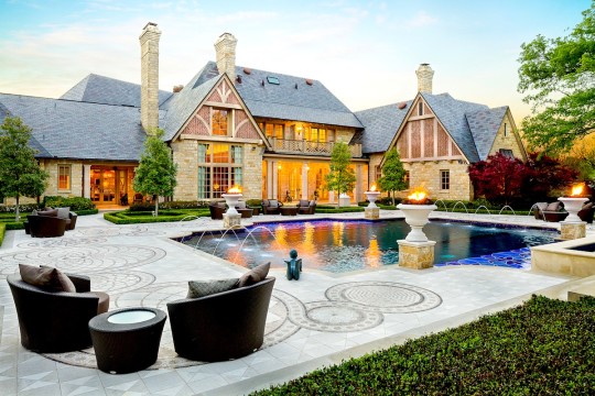 Dans Bois Crete Mansion at 9806 Inwood Road in Preston Hollow - Briggs Freeman Sotheby's homes for sale in Dallas - backyard pool