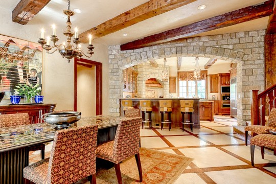 Dans Bois Crete Mansion at 9806 Inwood Road in Preston Hollow - Briggs Freeman Sotheby's homes for sale in Dallas - kitchen and dining