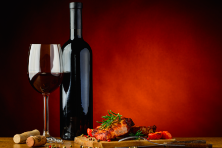 wine and steak - shutterstock_177892994